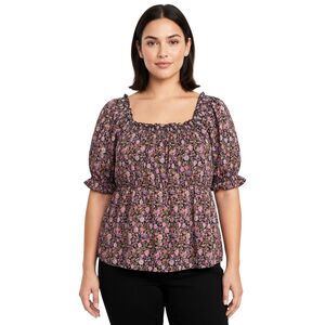 Old Navy Floral Puff Sleeve Blouse Large